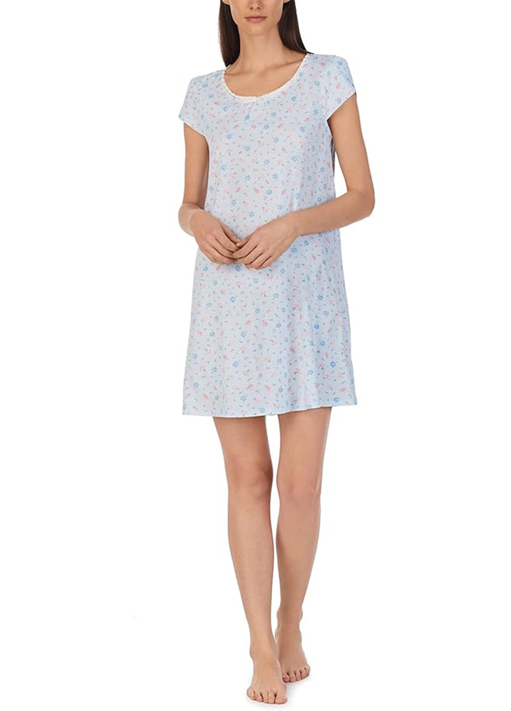 Голубое домашнее платье Ralph Lauren с цветочным принтом