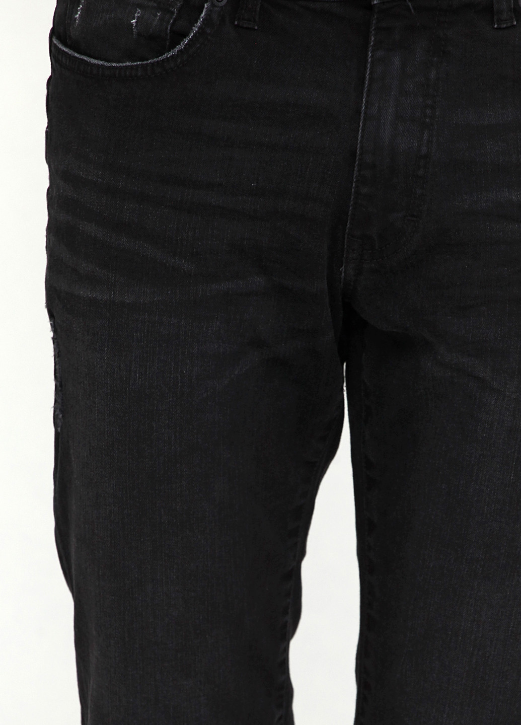 Черные демисезонные со средней талией джинсы F&F