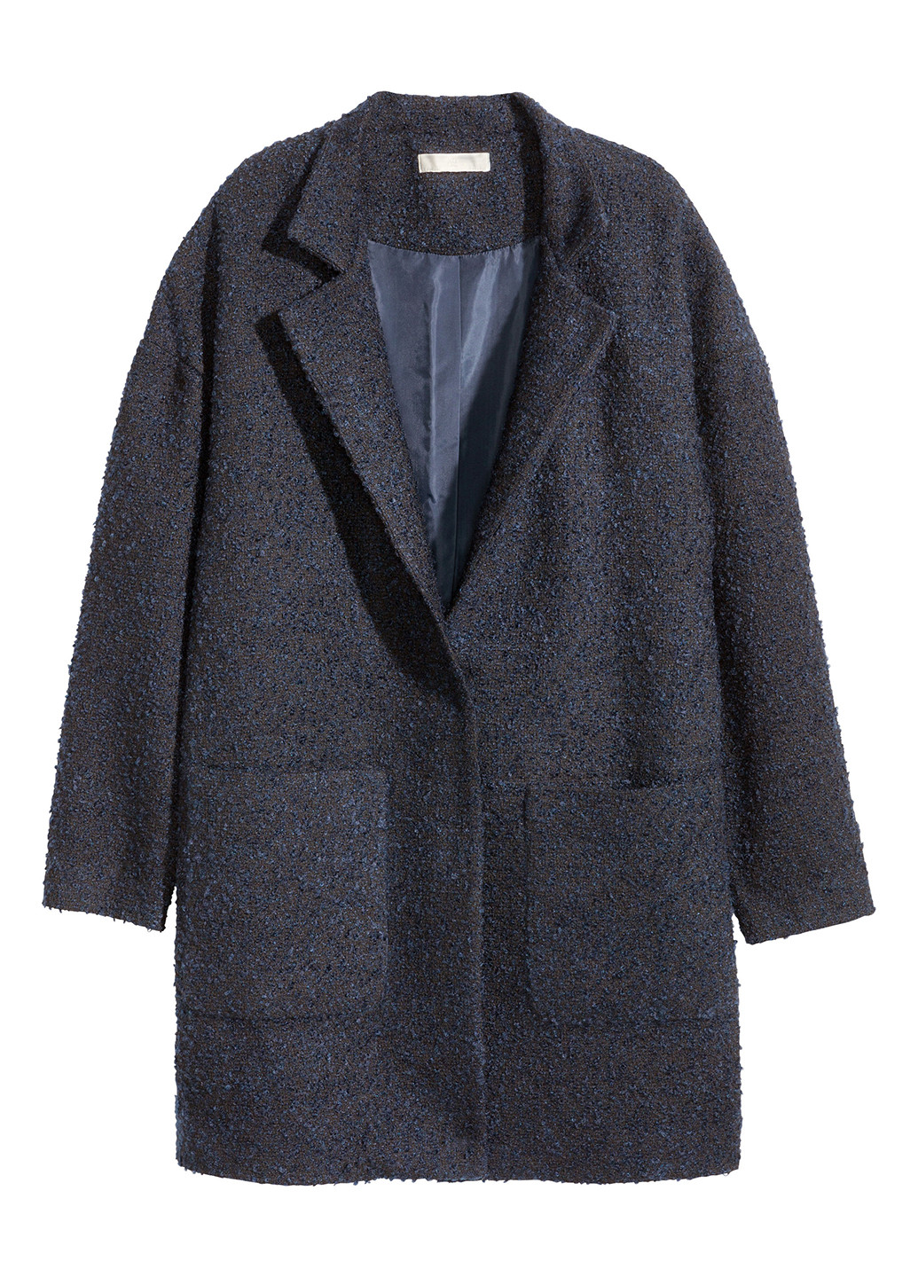 Темно-синее демисезонное Пальто оверсайз H&M