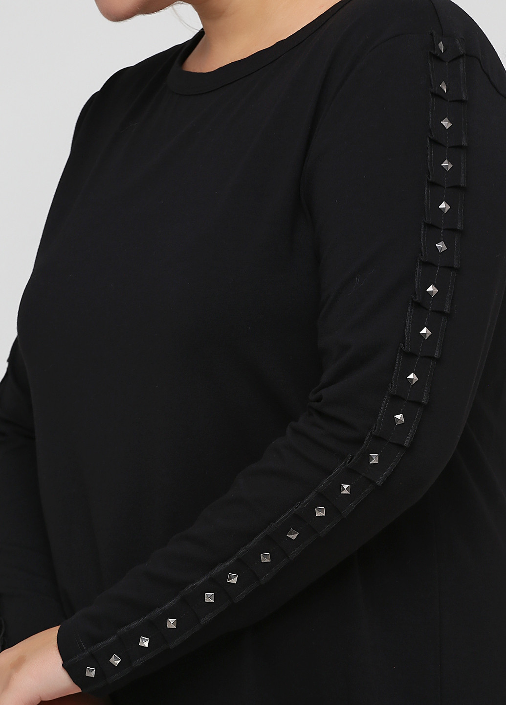 Черное кэжуал платье а-силуэт Sheego однотонное
