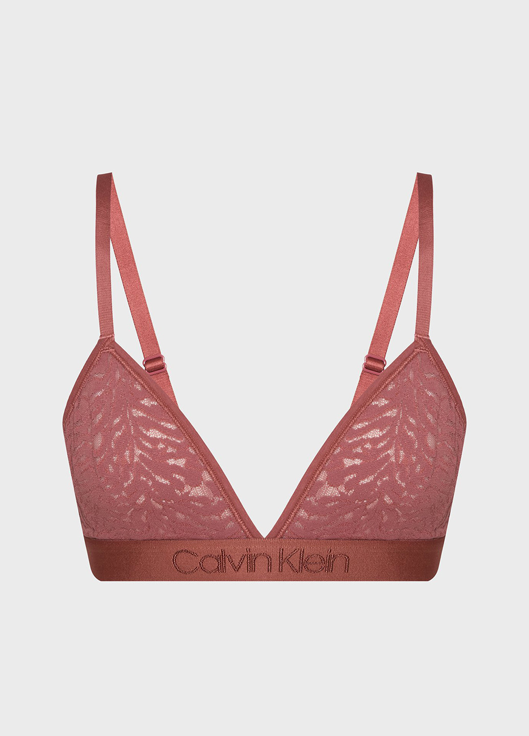 Светло-бордовый триэнджел бюстгальтер Calvin Klein без косточек полиамид