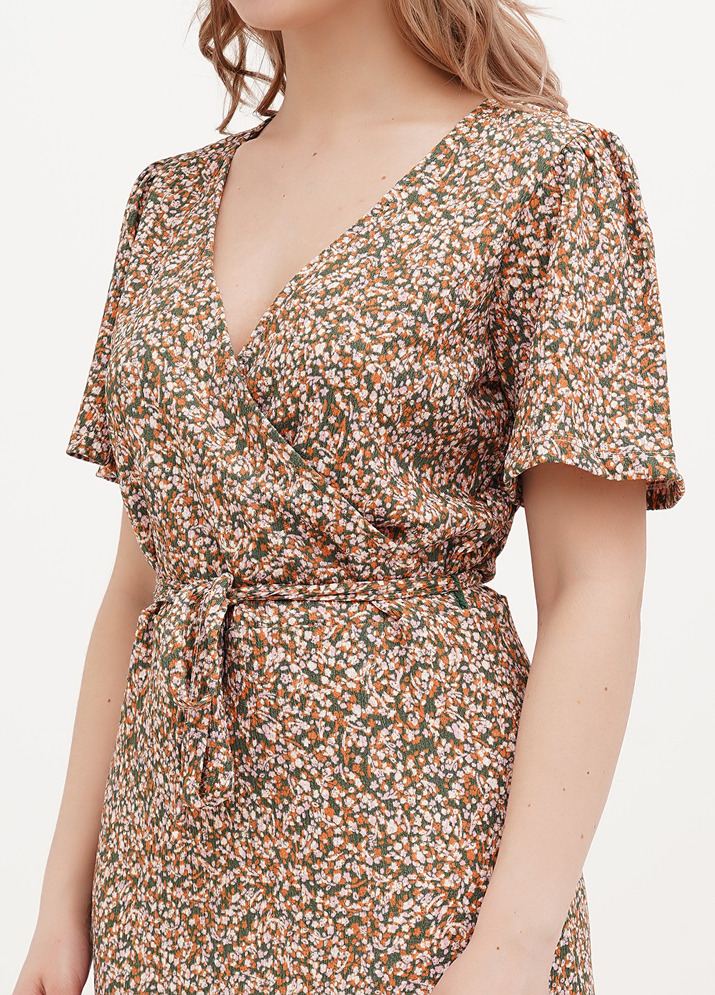 Комбінована кежуал сукня на запах We з квітковим принтом