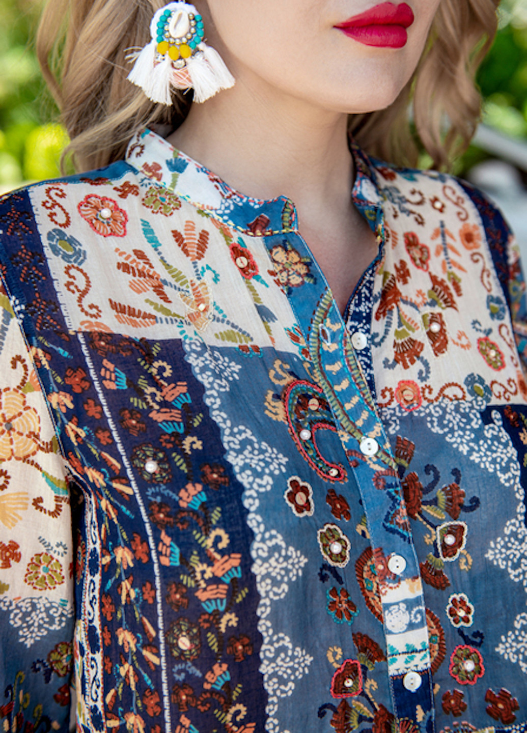 Комбинированная летняя блуза Anastasea