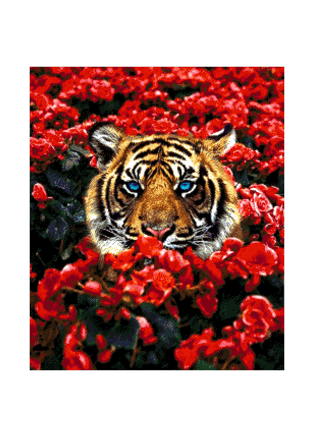 Набор для вышивания бисером Тигр в цветах 46х55 см Александра Токарева (252253443)