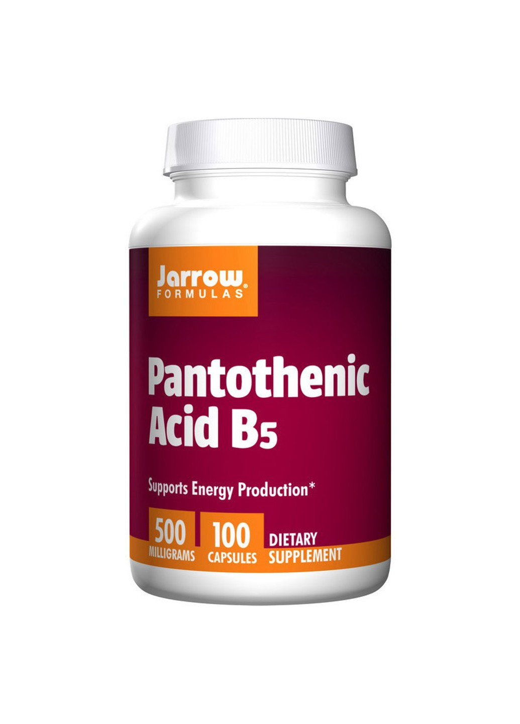 Пантотеновая кислота Pantothenic Acid B5 500 mg (100 капс) витамин б5 джаров формула Jarrow Formulas (255408607)