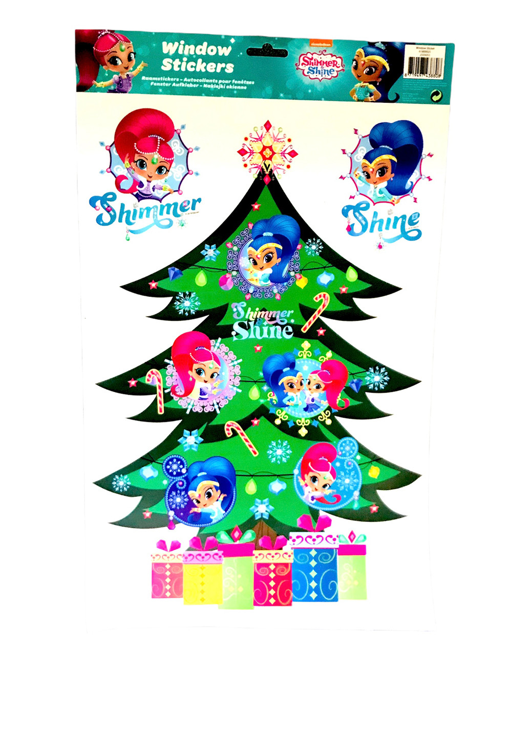 Наклейки новогодние для окон Shimmer&Shine, 48х29 см Nickelodeon (251309628)