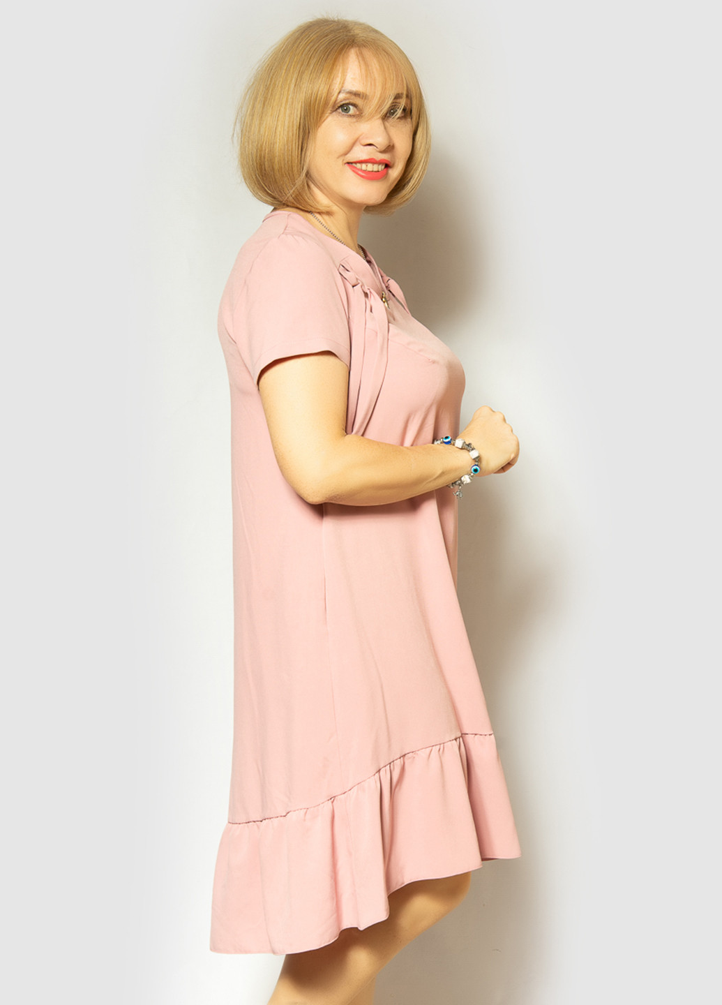 Розовое кэжуал платье оверсайз LibeAmore однотонное