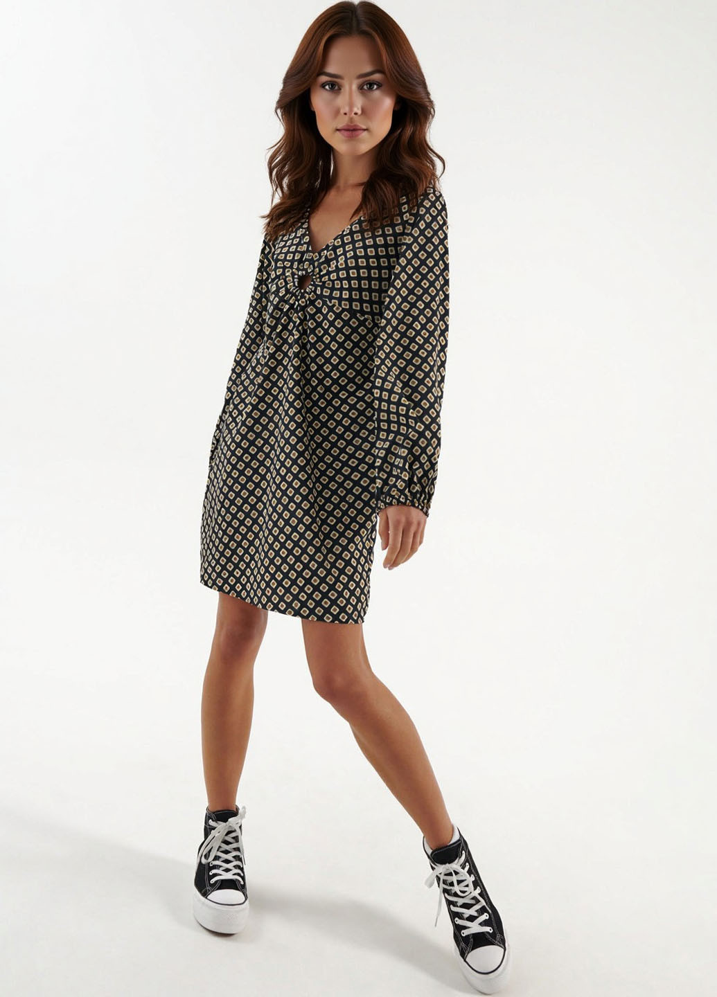 Чорна кежуал сукня House з геометричним візерунком