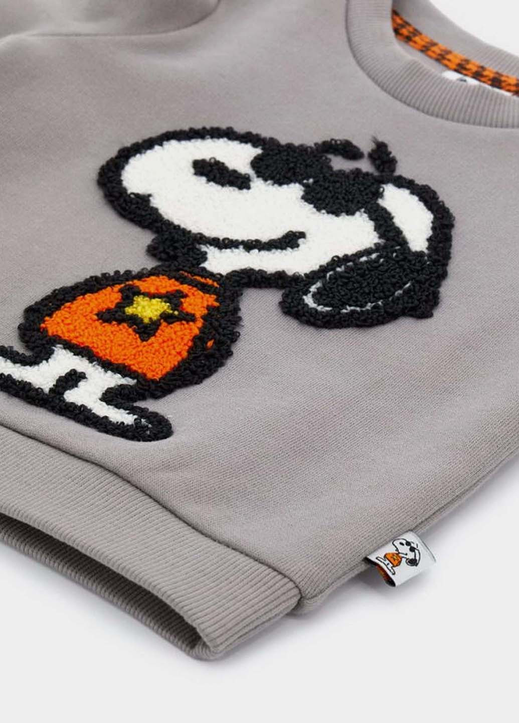 Original Marines свитшот однотонный серый кэжуал хлопок