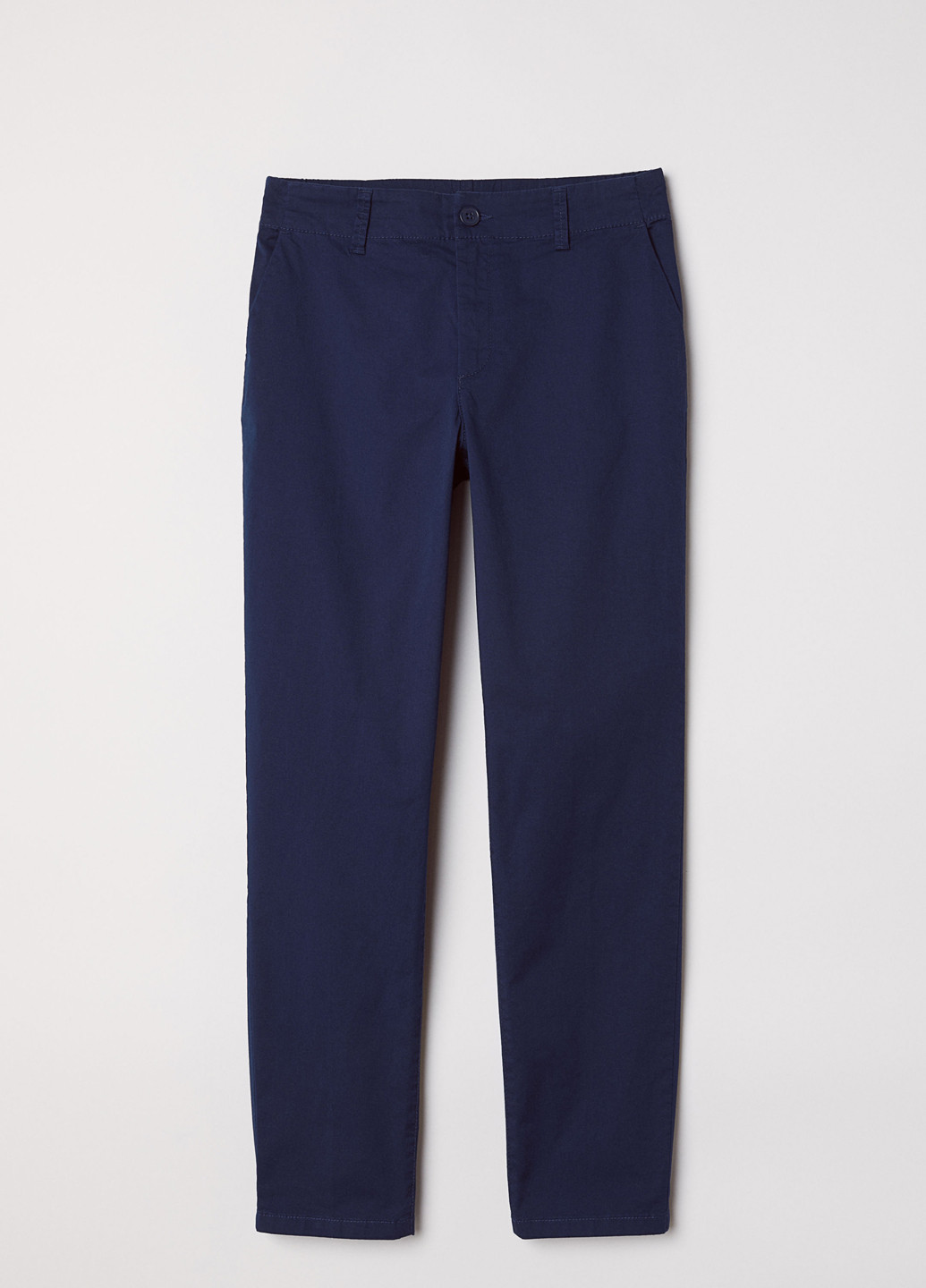 Темно-синие классические демисезонные прямые брюки H&M