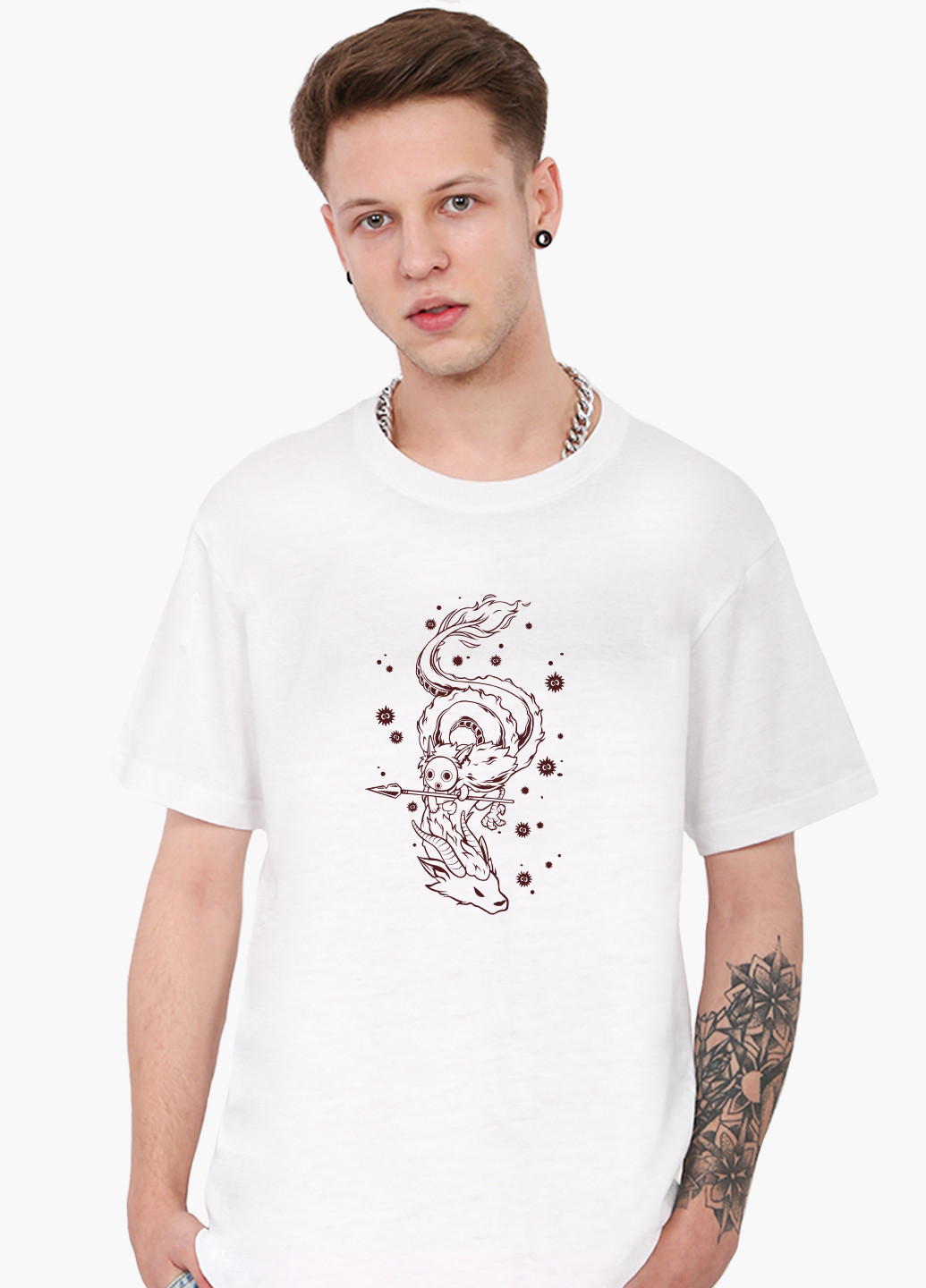 Белая футболка мужская хаку унесённые призраками (spirited away) белый (9223-2833) xxl MobiPrint