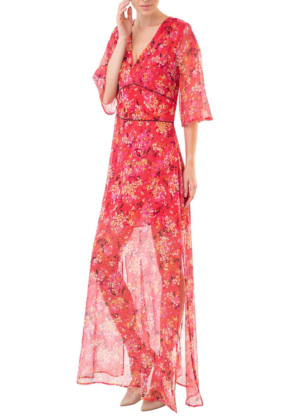 Розовое кэжуал платье Trussardi Jeans с цветочным принтом