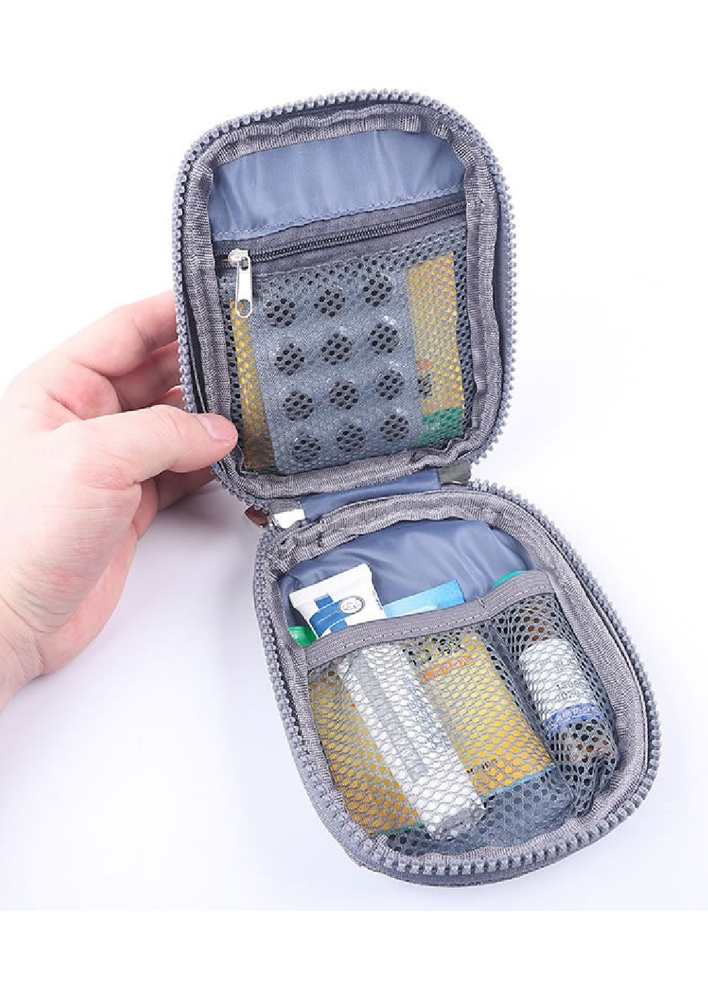 Аптечка сумка органайзер для медикаментов для путешествий для дома 14х11х3 см (473261-Prob) Серая Unbranded (254206922)