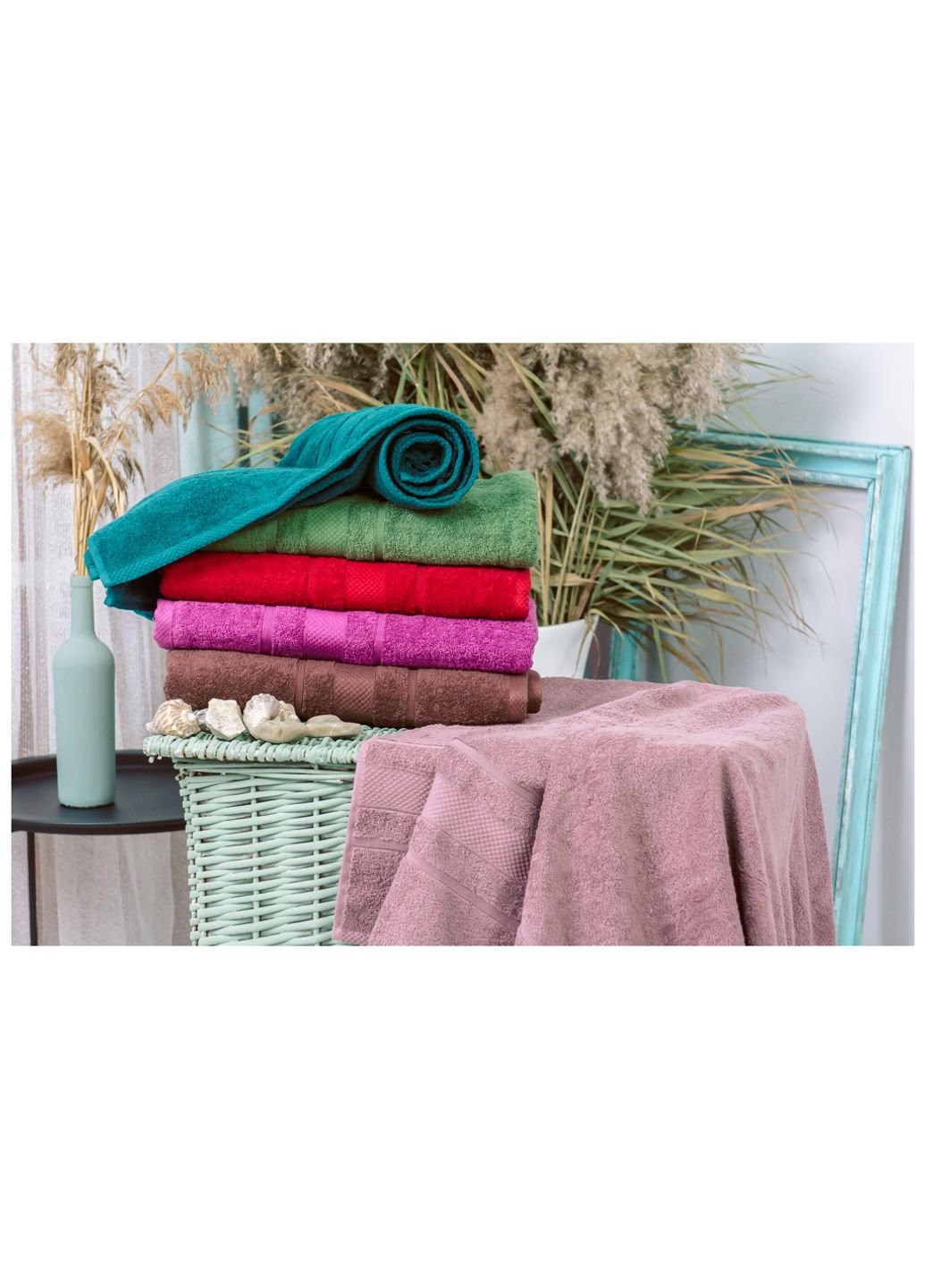 Полотенце набор банный №5023 SoftNes Darkness 50x90 см 6 шт (2200003181005) Mirson комбинированный