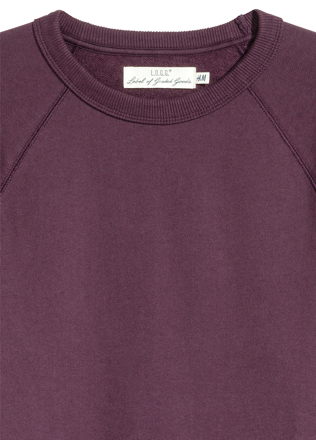 Свитшот H&M - Приталенный крой однотонный бордовый кэжуал - (143737235)