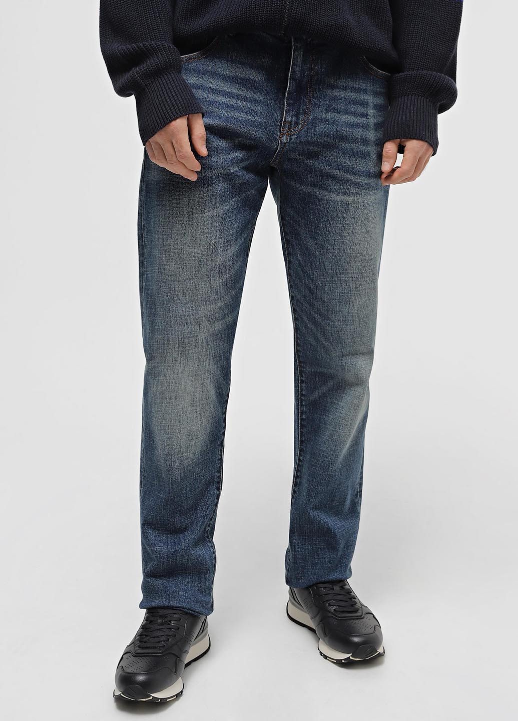 Синие демисезонные регюлар фит джинсы Armani Exchange