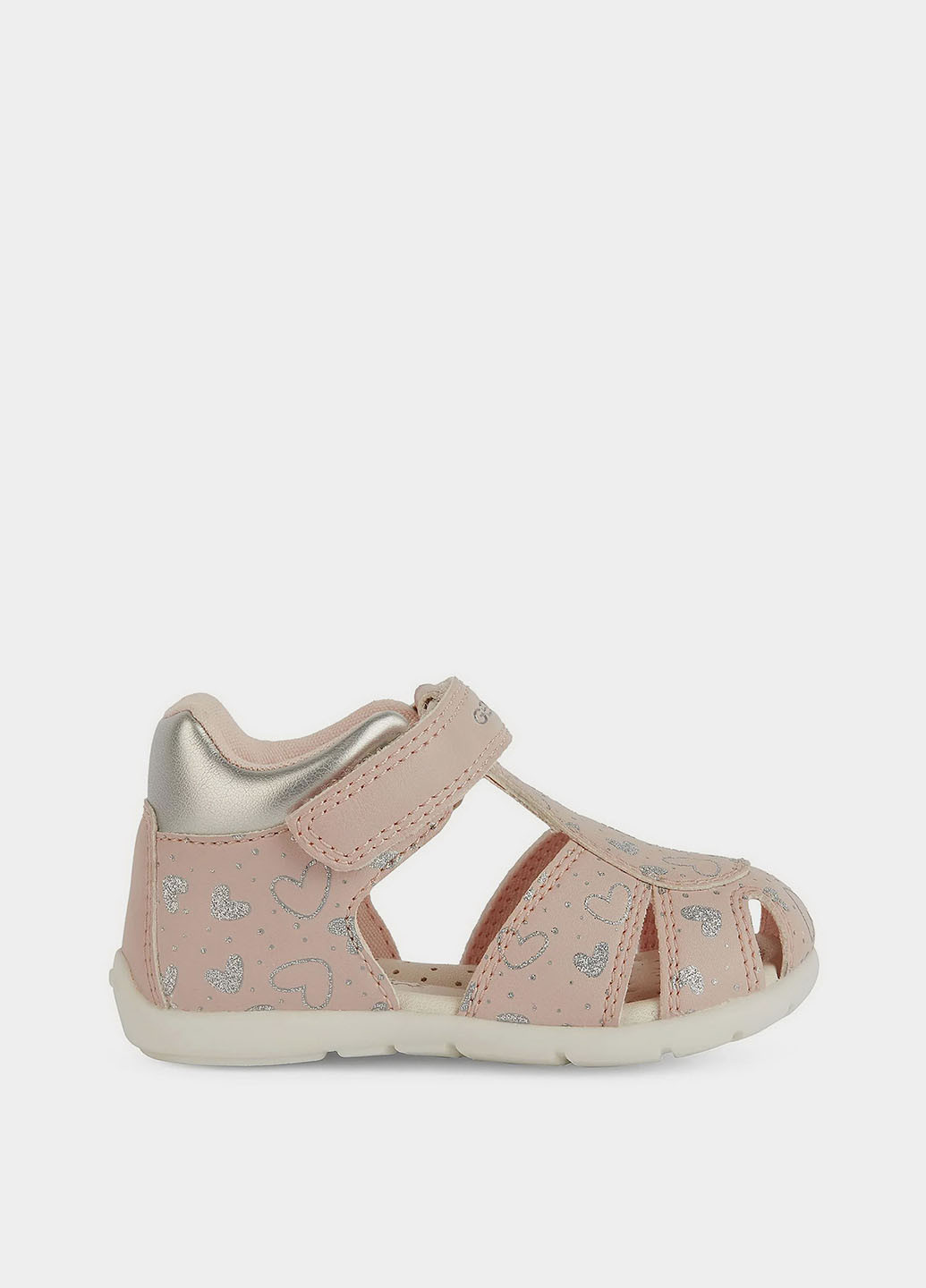 Светло-розовые кэжуал сандалии Geox на липучке