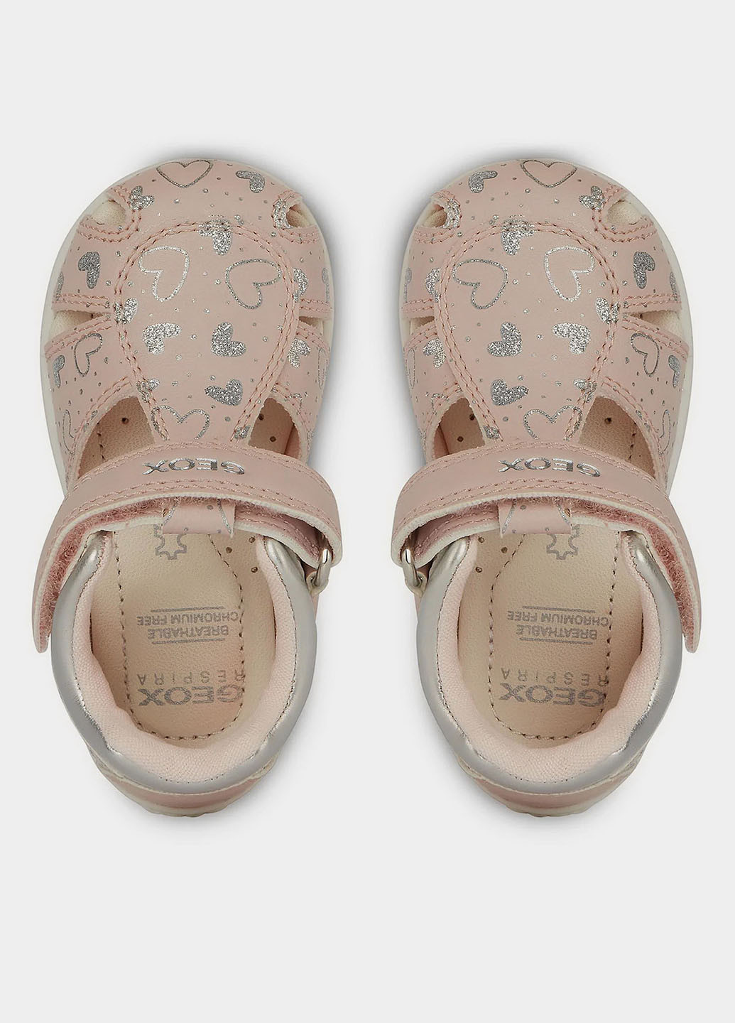 Светло-розовые кэжуал сандалии Geox на липучке