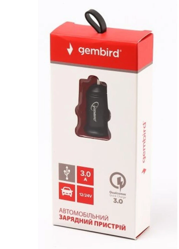 Зарядное устройство car QC black (MP3A-UC-CAR11) Gembird (216638019)