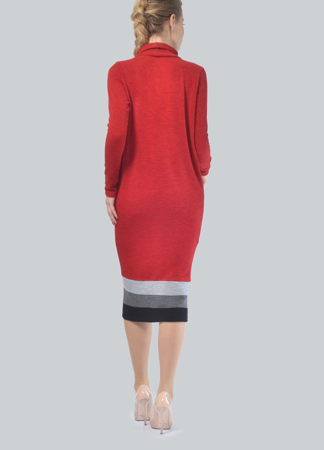 Красное деловое платье Lila Kass в полоску