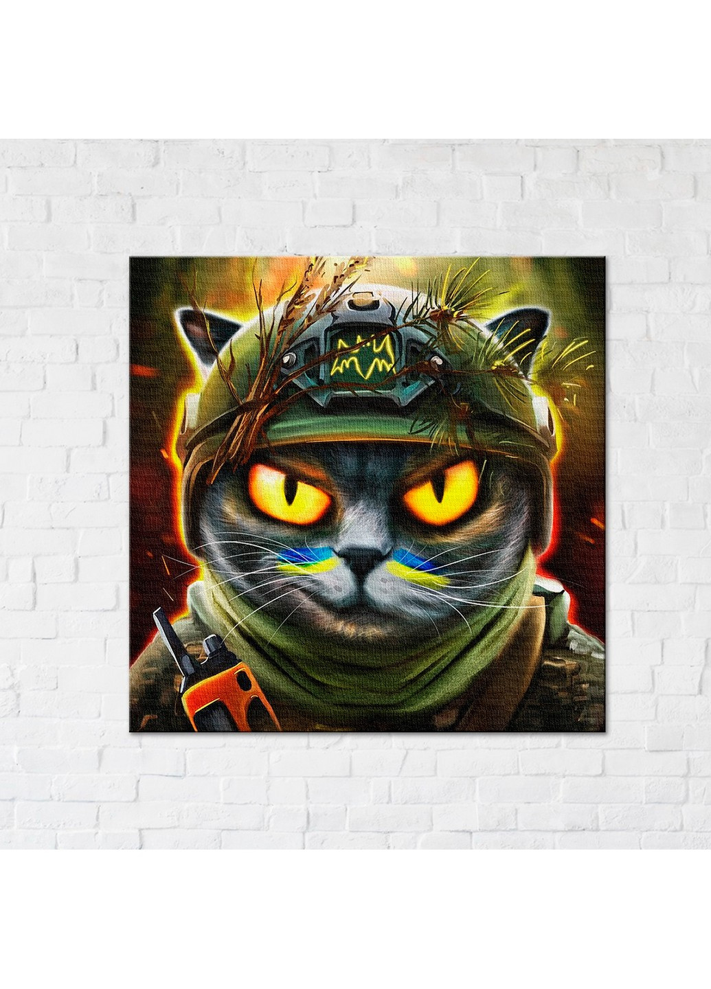 Картина-постер котик разведчик ©Марианна Пащук 50х50 см Brushme (255373754)