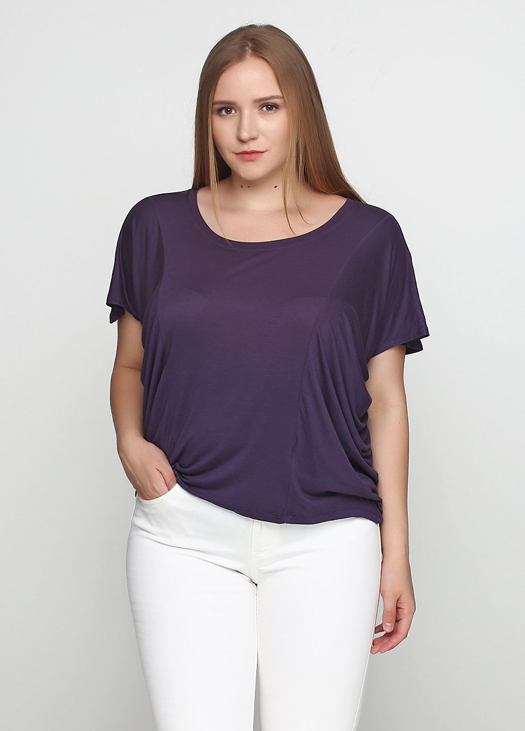 Темно-фиолетовая летняя футболка Woman