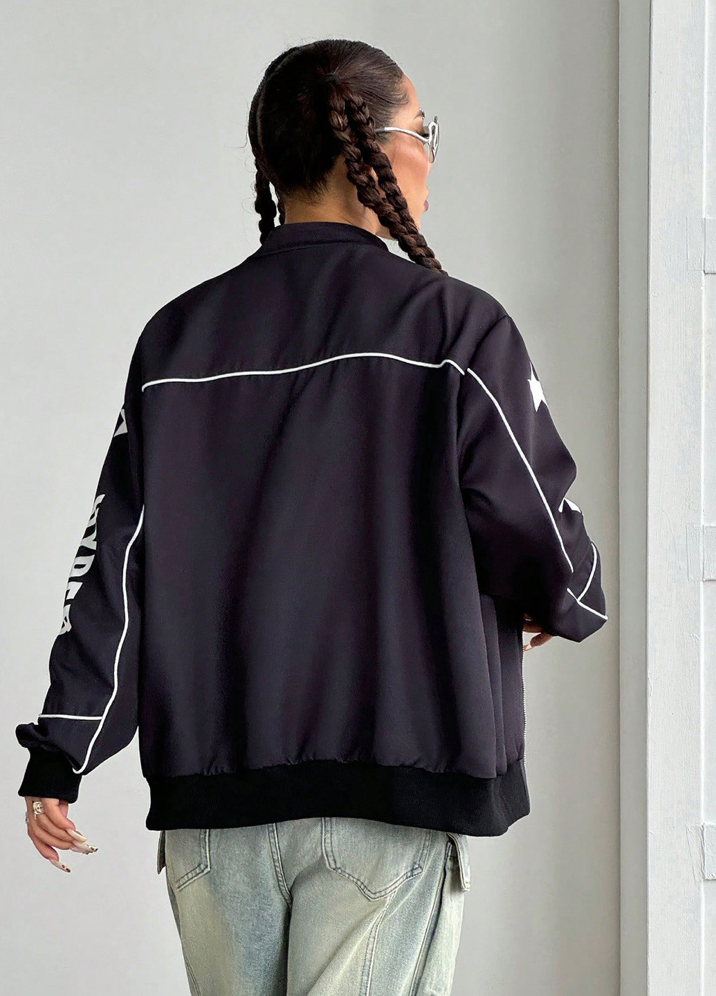 Бомбер SHEIN бейсбольний на блискавці (344453987)