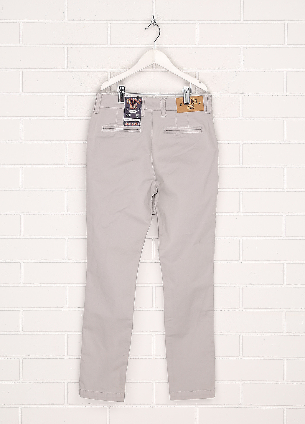 Светло-серые кэжуал демисезонные брюки Mango