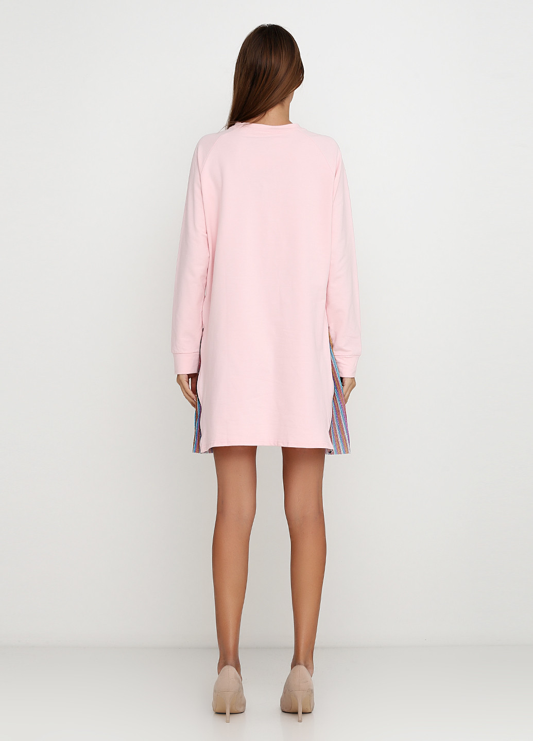 Розовое кэжуал платье а-силуэт One Love однотонное