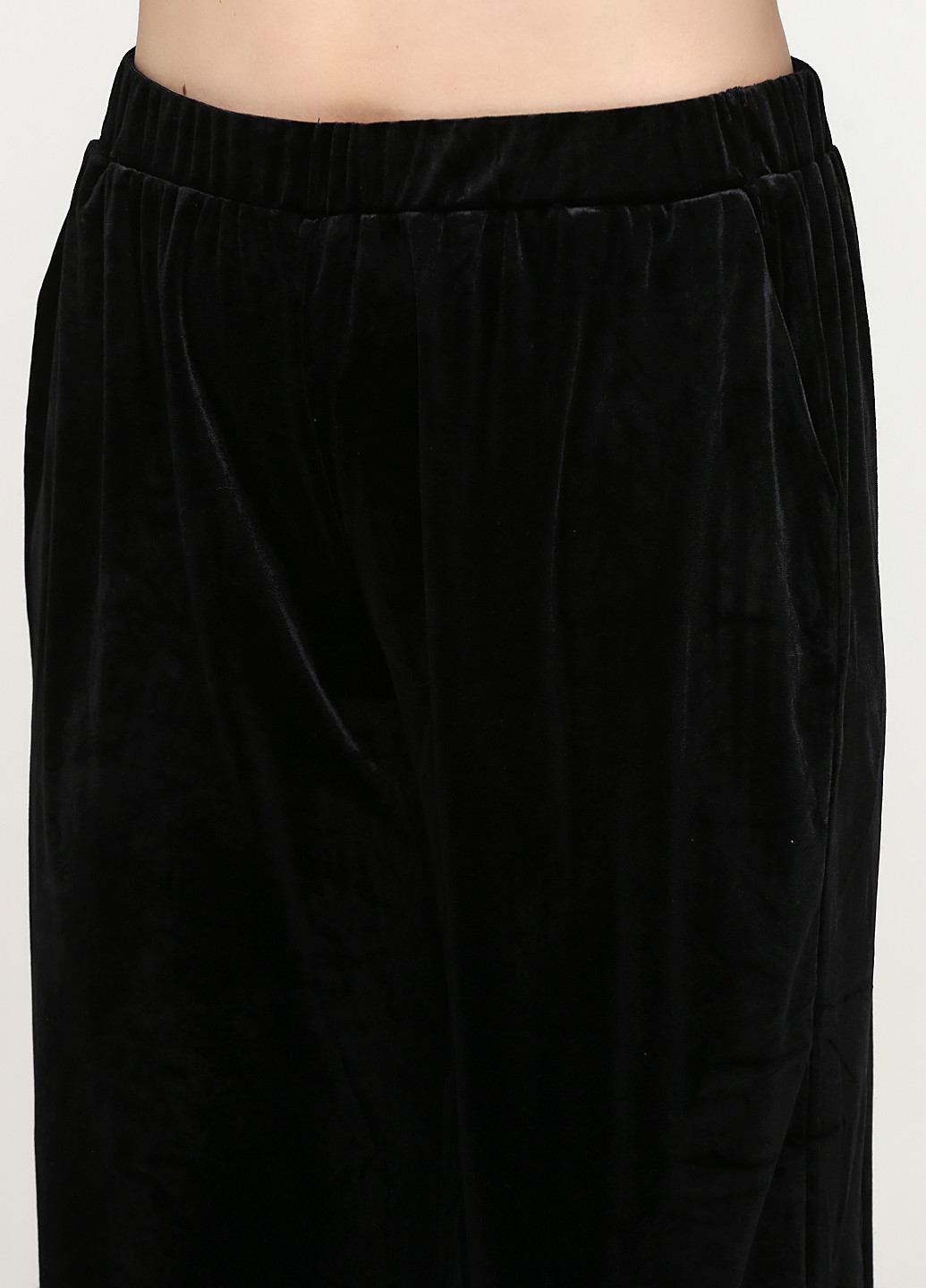 Костюм (блуза, брюки) Signature брючный однотонный чёрный кэжуал велюр, полиэстер