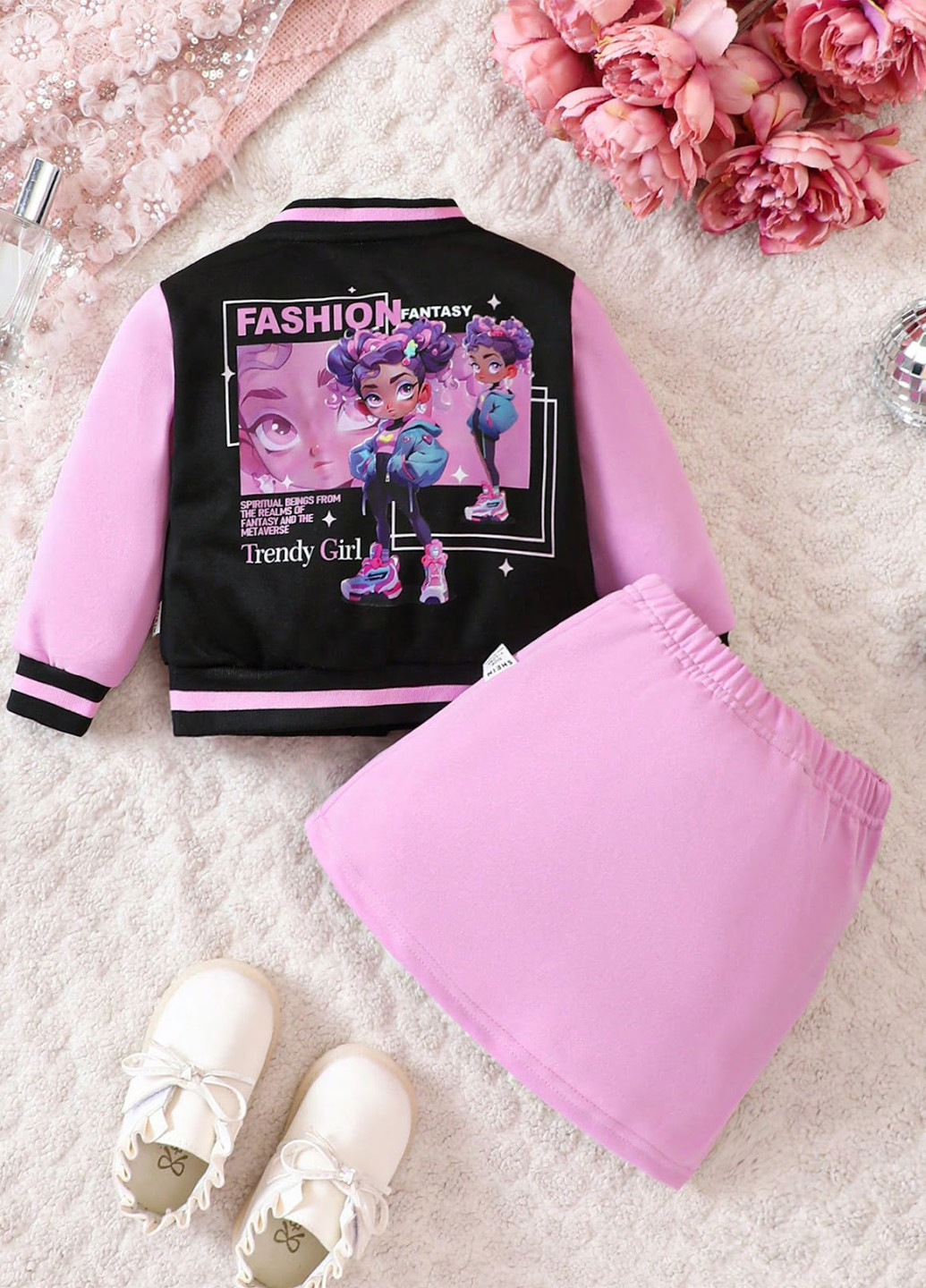 Комбінований демісезонний костюм (бомбер, спідниця) спідничний SHEIN