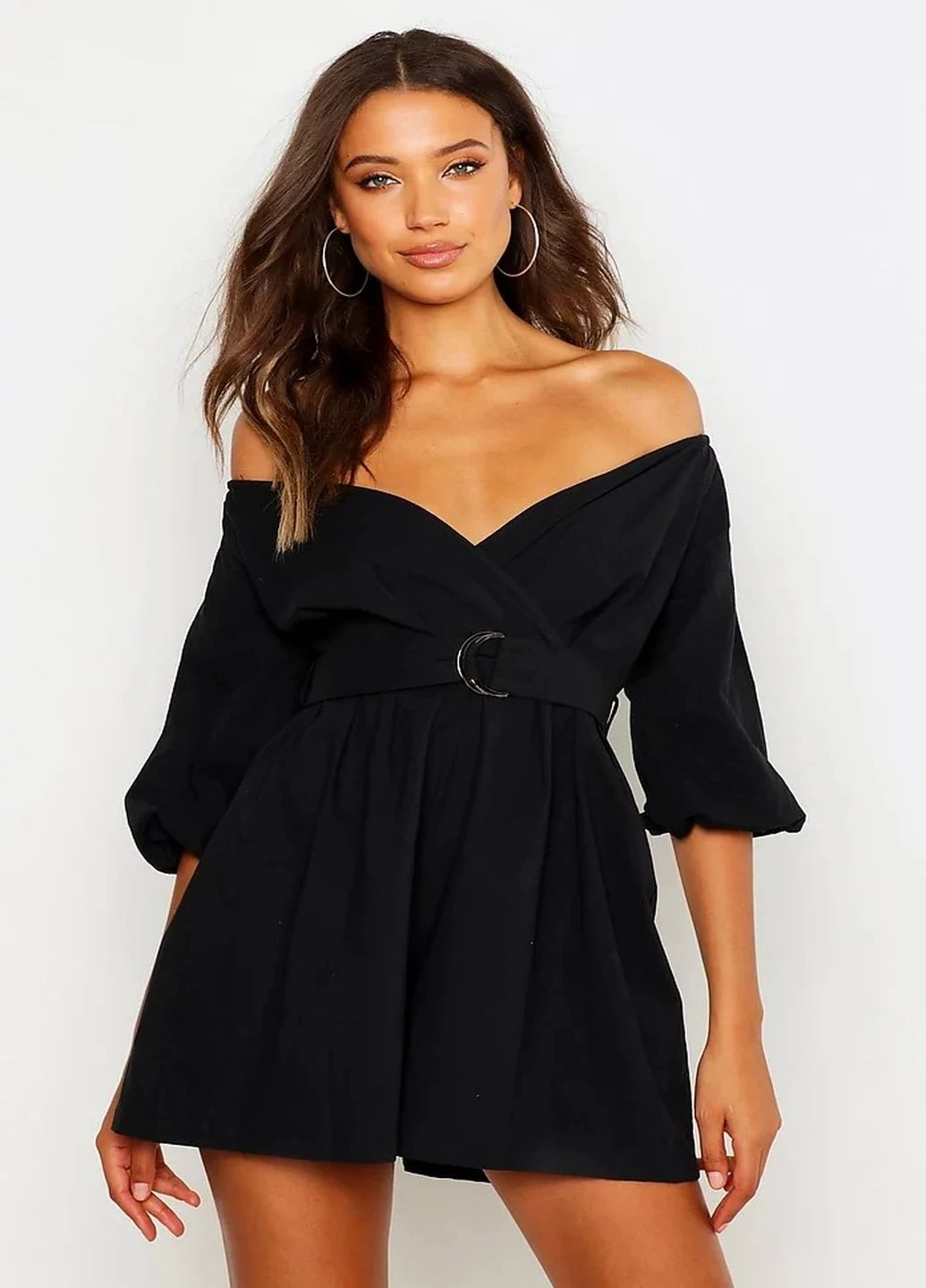 Черное кэжуал платье Boohoo однотонное