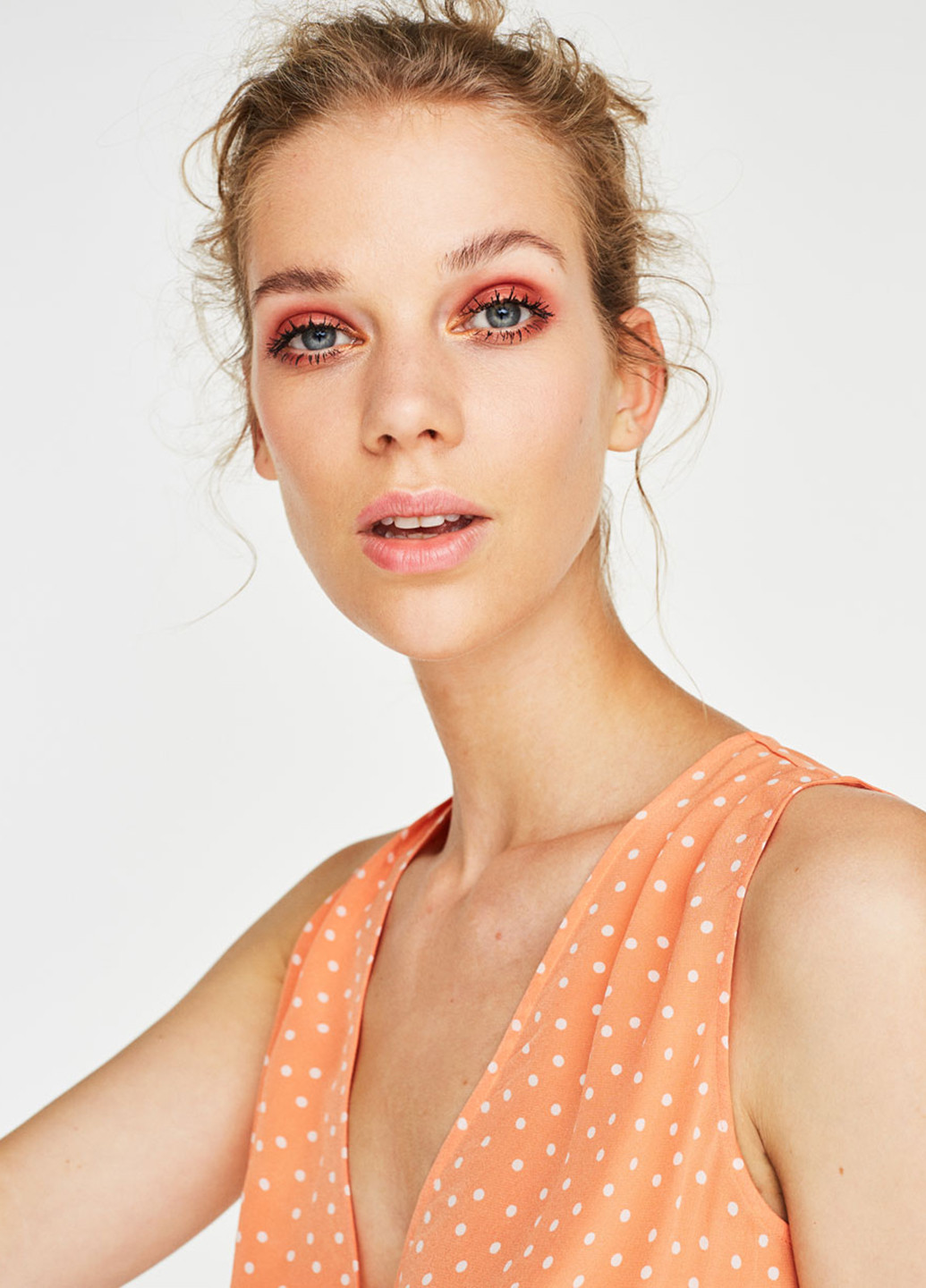 Светло-оранжевая летняя блуза Uterque