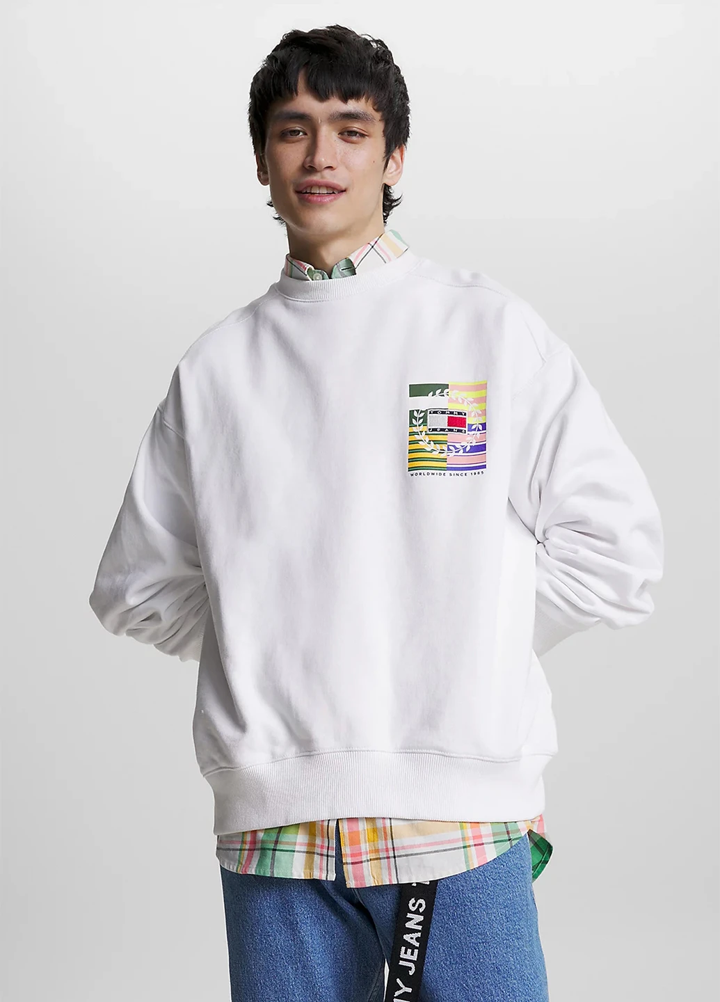 Білий світшот Tommy Jeans малюнок нашивки (274280872)