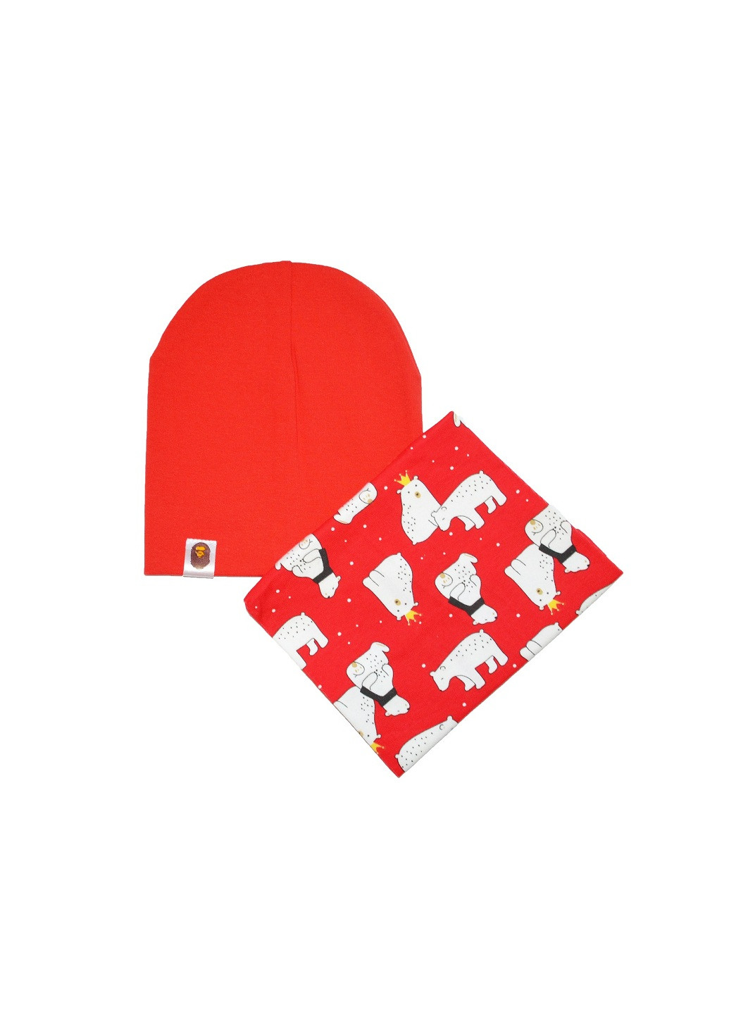 Красный демисезонный комплект (шапка, шар-снуд) Sweet Hats
