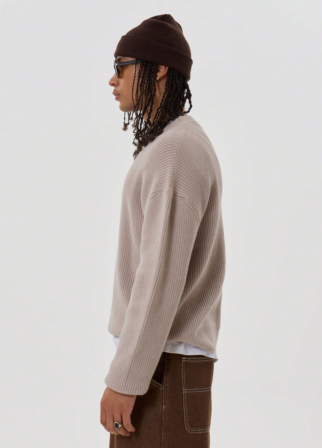 Серо-бежевый демисезонный джемпер джемпер SHEIN