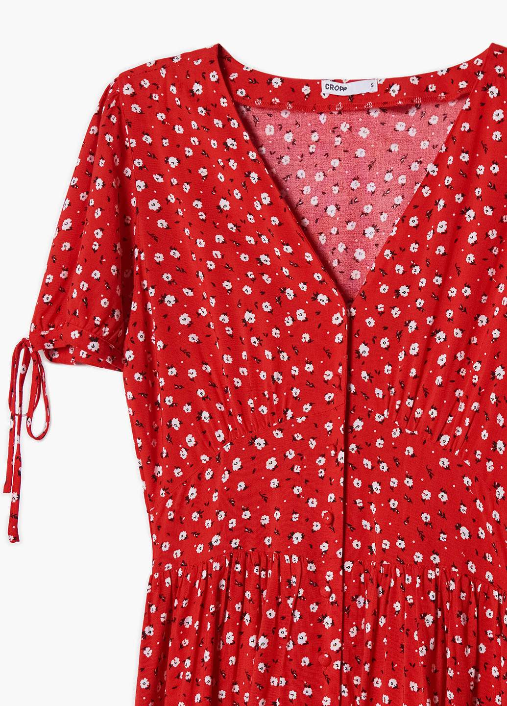 Красное кэжуал платье Cropp с цветочным принтом
