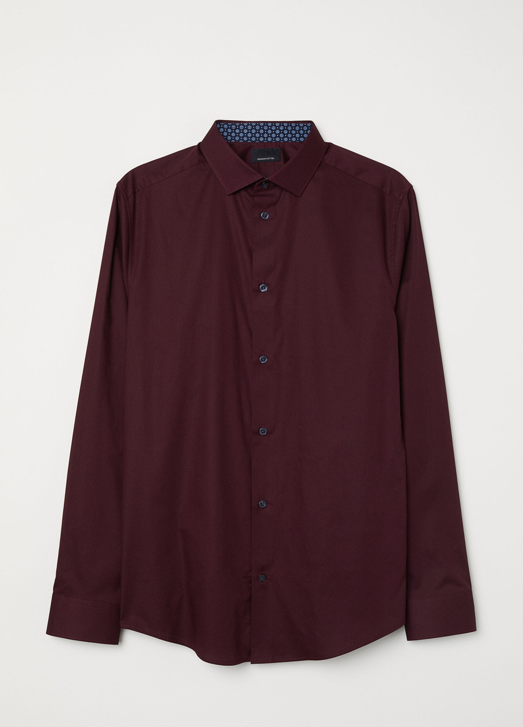 Темно-бордовая кэжуал рубашка однотонная H&M