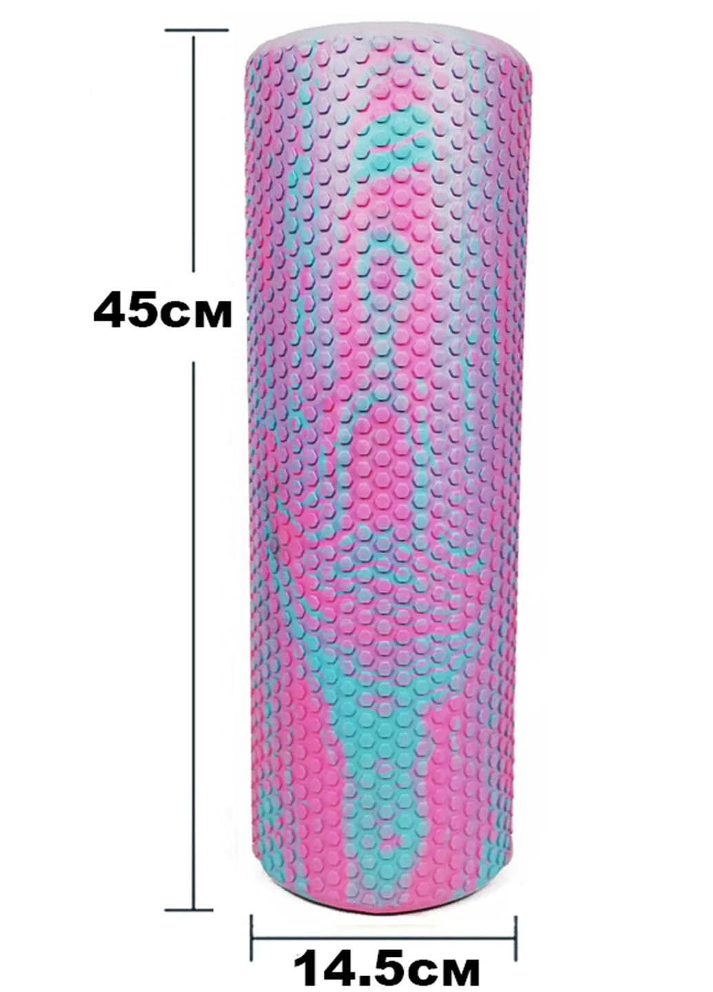 Масажний ролик Foam Roller 45 см м'ятний-рожевий (легкий і м'який ролер-валик для йоги, масажу всього тіла) EasyFit (237657529)