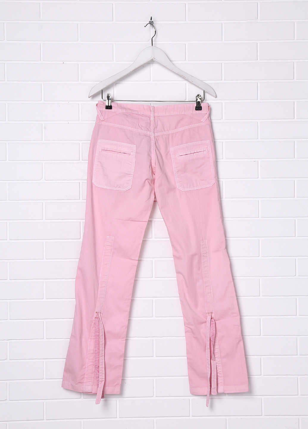 Светло-розовые джинсовые летние прямые брюки Roberto Cavalli Angels