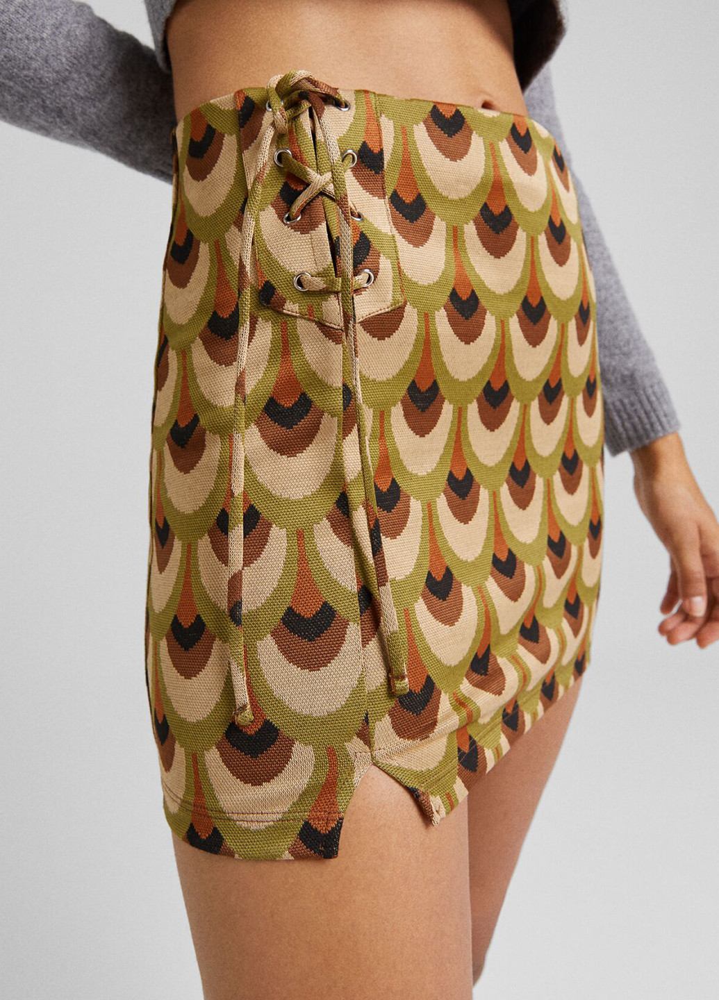 Разноцветная кэжуал с геометрическим узором юбка Bershka