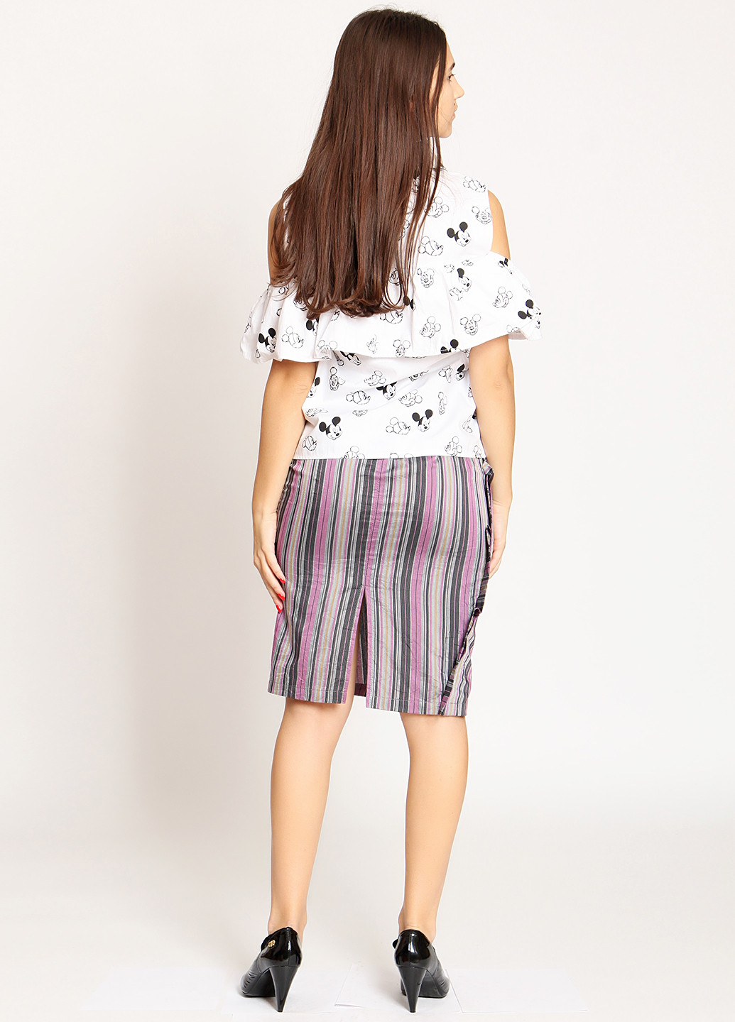 Разноцветная кэжуал в полоску юбка Glance со средней талией