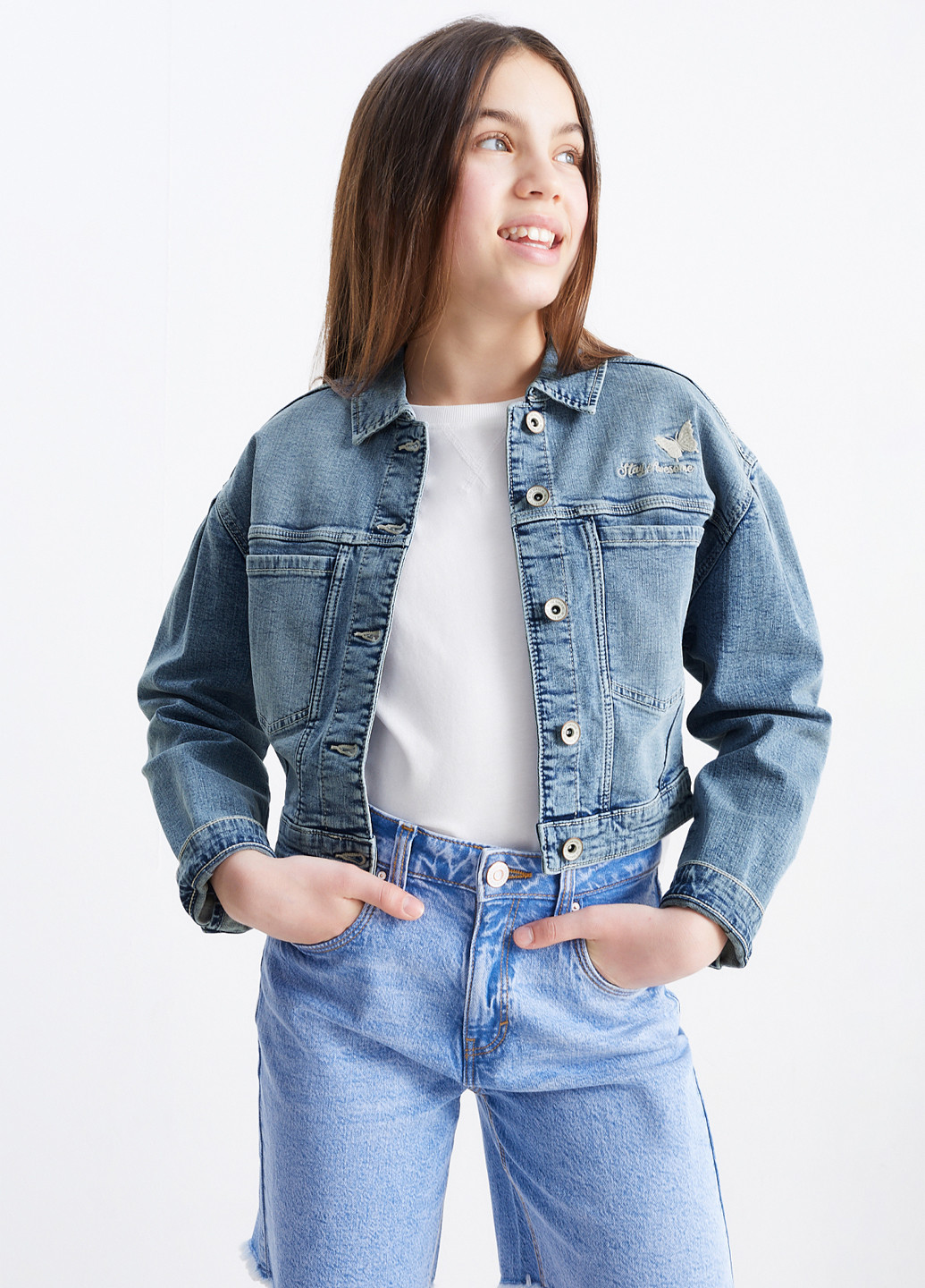 Темно-голубая демисезонная куртка C&A