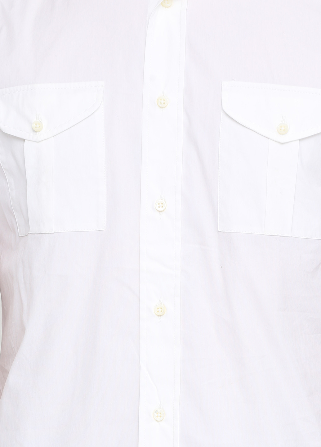 Белая кэжуал рубашка однотонная Ralph Lauren с коротким рукавом