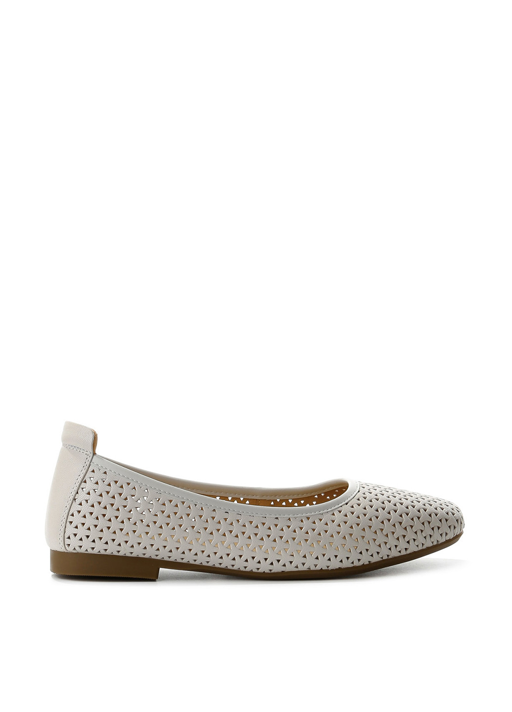 Жіночі балетки Le'BERDES | світло-бежеві однотонні перфорація натуральна шкіра (322088087)