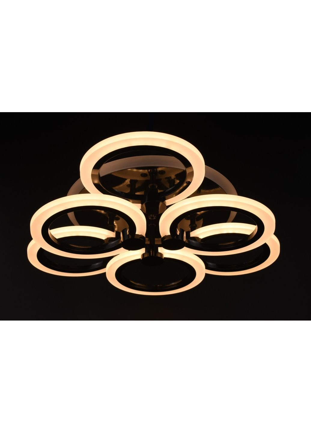 Люстра потолочная LED с пультом A2374/3+3S-RGB-bk Черный 11х47х47 см. Sunnysky (253527787)