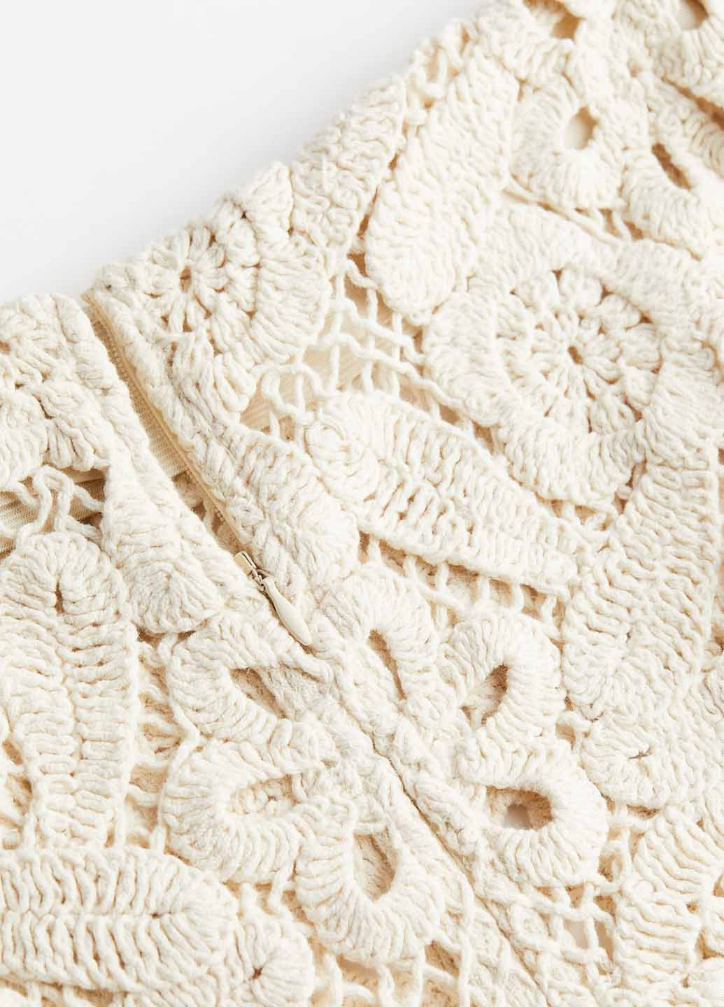 Светло-бежевая праздничный, кэжуал однотонная юбка H&M карандаш