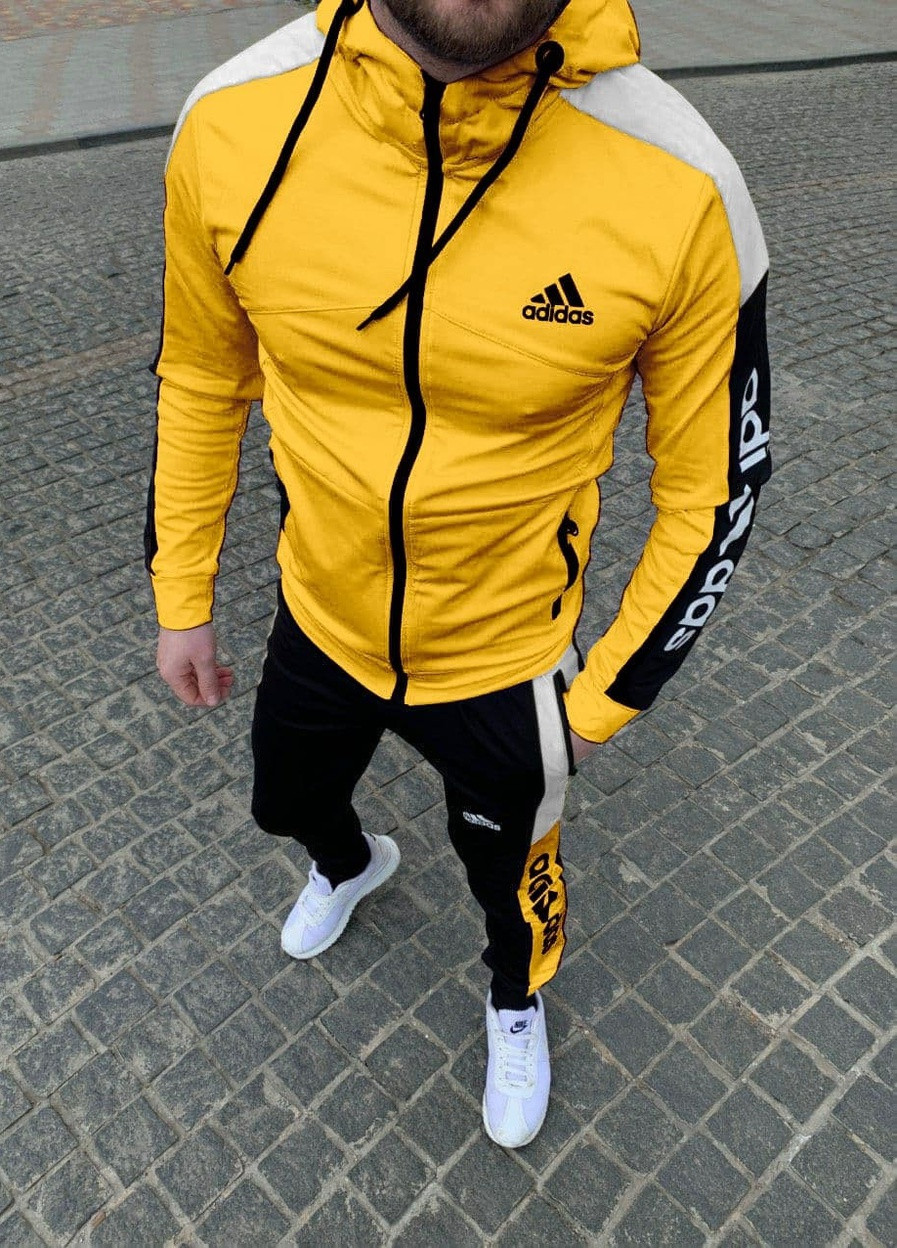Желтый демисезонный спортивный мужской adidas копия No Brand