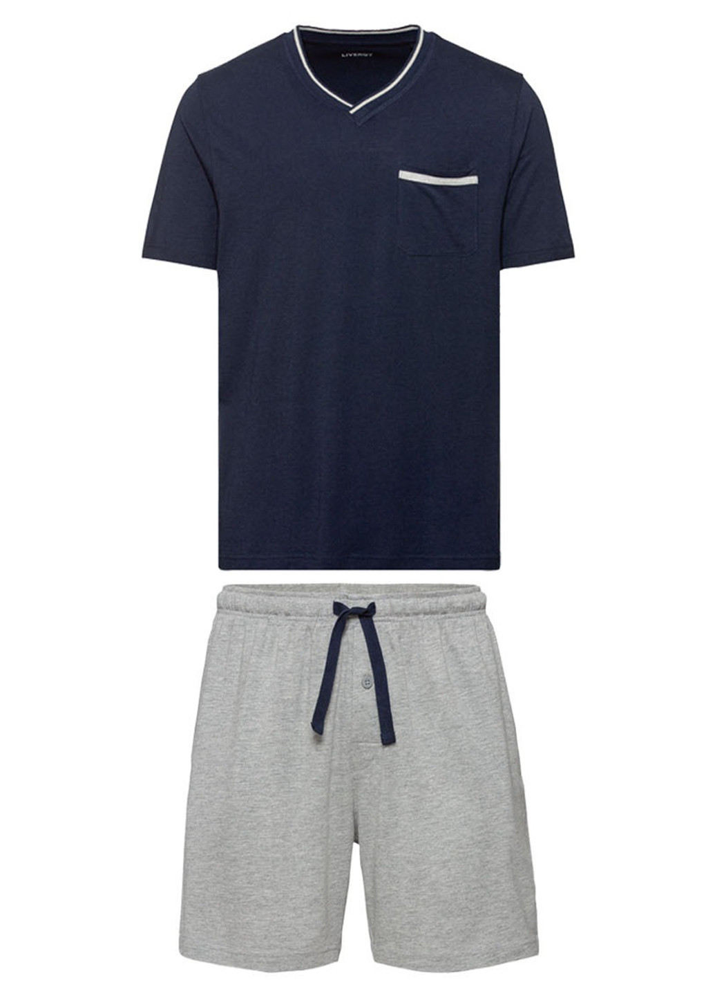 Пижама (футболка, шорты) Livergy футболка + брюки однотонная комбинированная домашняя трикотаж, хлопок