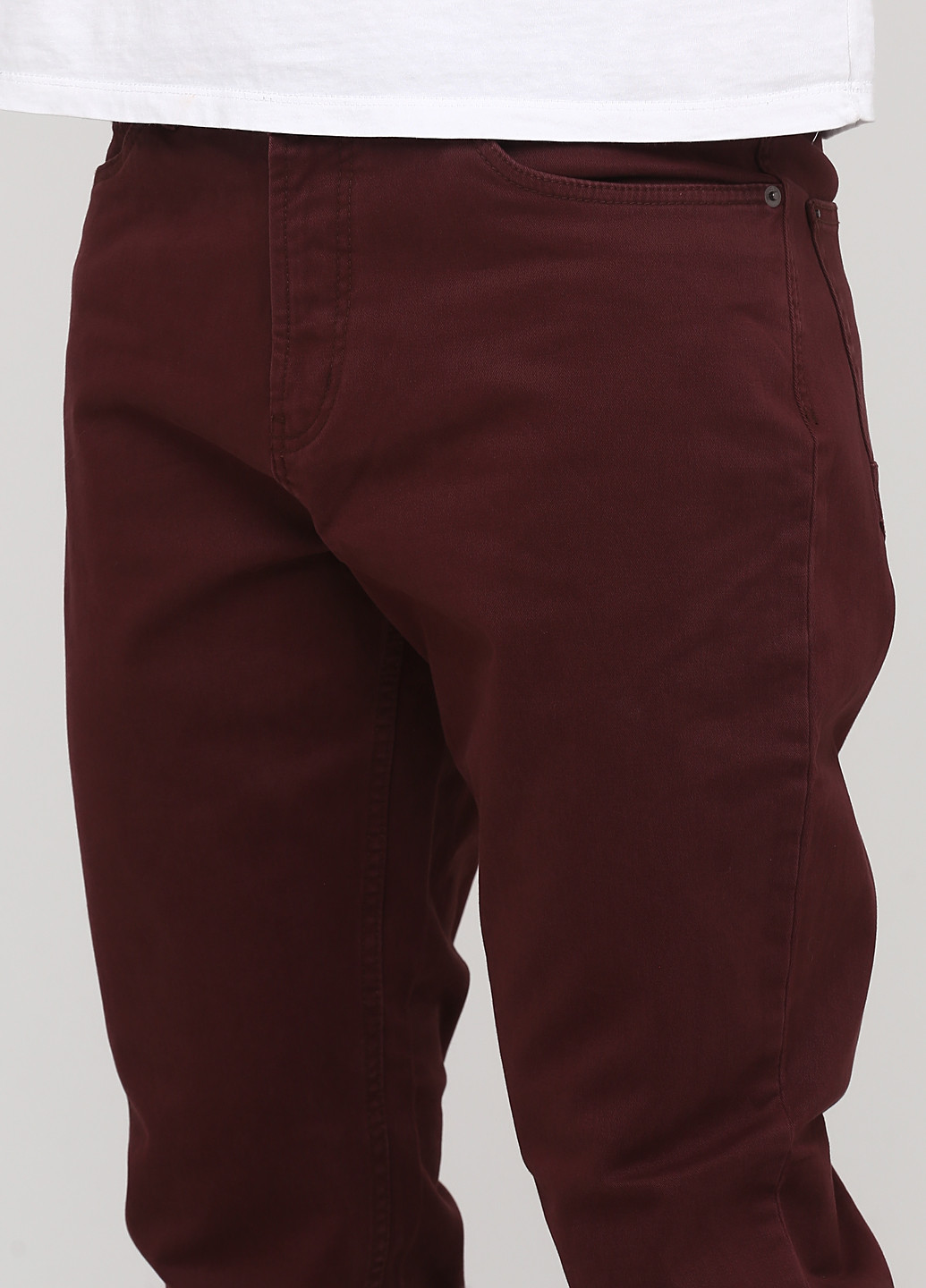 Бордовые джинсовые демисезонные прямые брюки Cool Code
